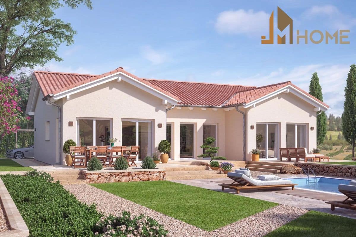 Mẫu nhà vườn cấp 4 chữ U