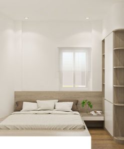 với phòng ngủ thứ 2, giường ngủ được đặt cạnh tủ