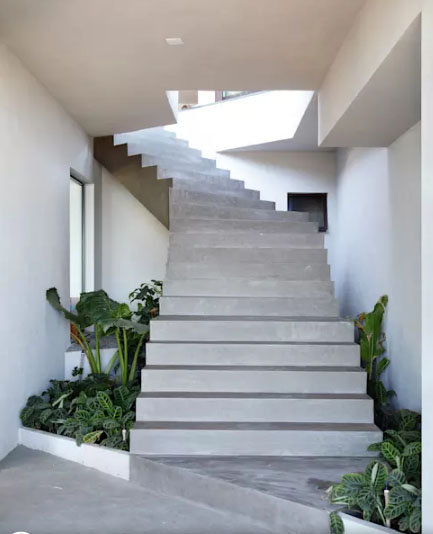 Mẫu thiết kế cầu thang bê tông đầy tinh tế