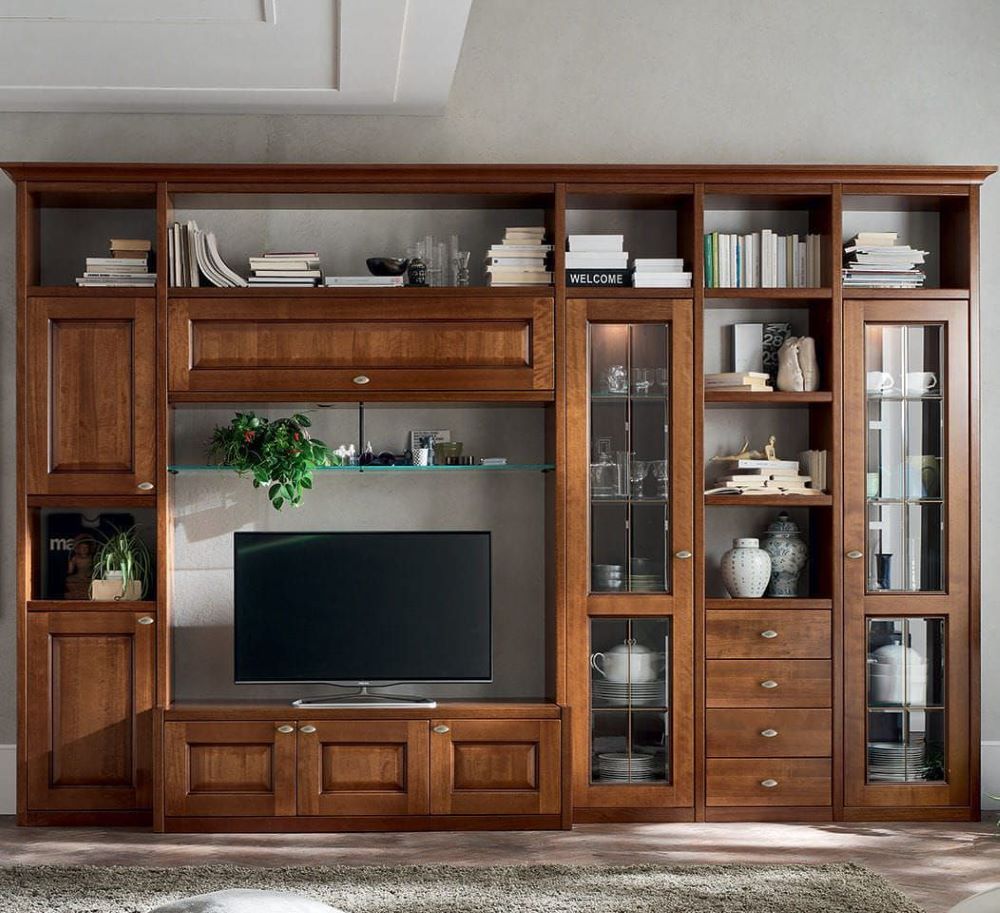  Kệ tivi làm từ gỗ tự nhiên mang đến không gian sang trọng