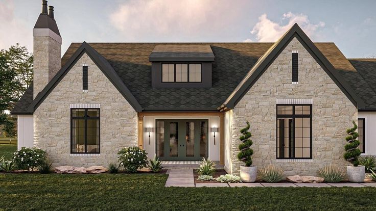 Mẫu biệt thự 1 tầng kiểu châu Âu mang phong cách hiện đại