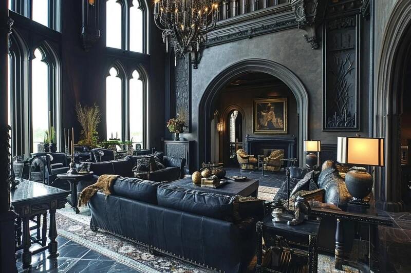 Phòng khách sang trọng theo Gothic