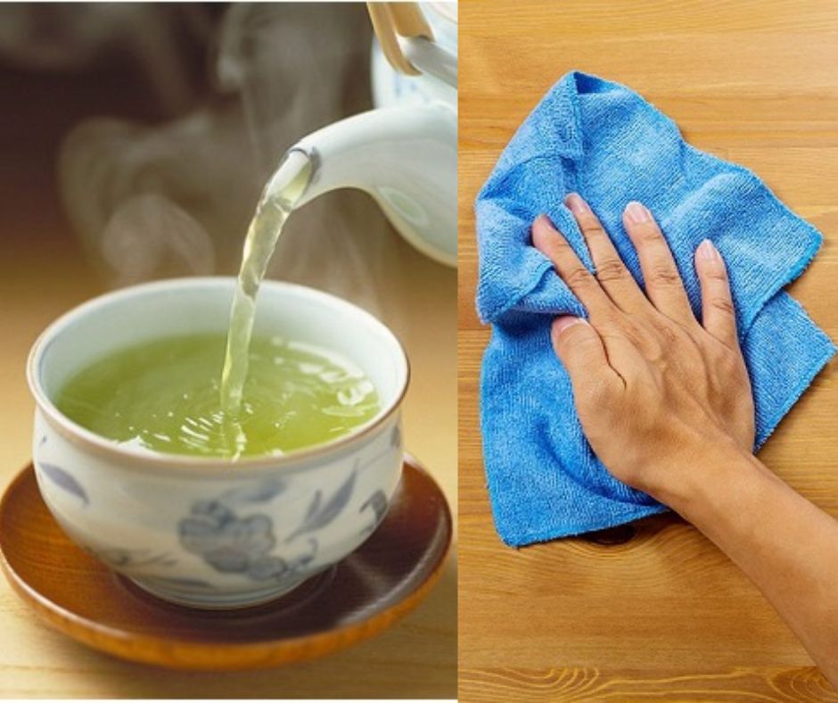 Lau với nước trà có thể làm sạch đồ gỗ