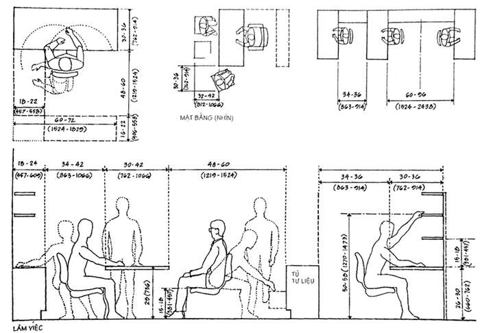 Các chỉ số cơ bản của Ergonomic trong thiết kế nội thất