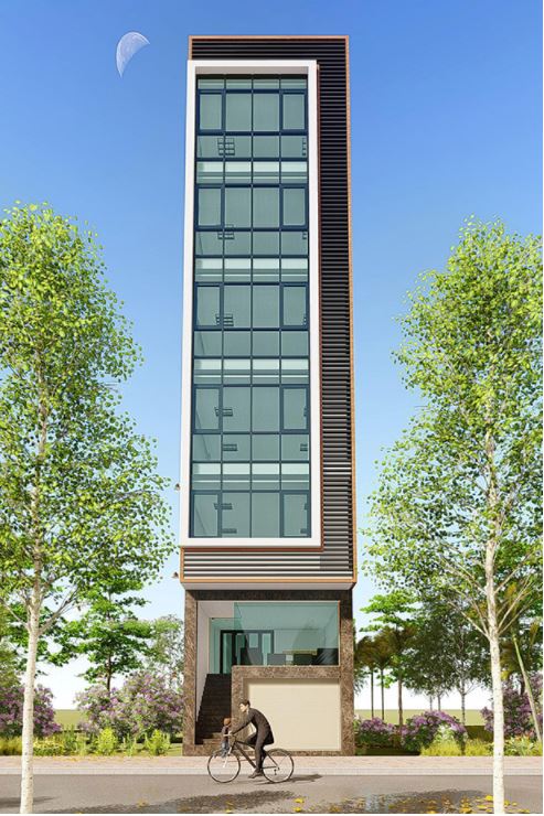 Nhà phố 6 tầng hiện đại kết hợp hài hòa với thiên nhiên