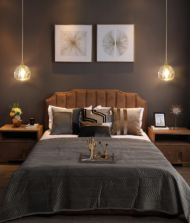 Cách trang trí đầu giường ngủ tận dụng đèn