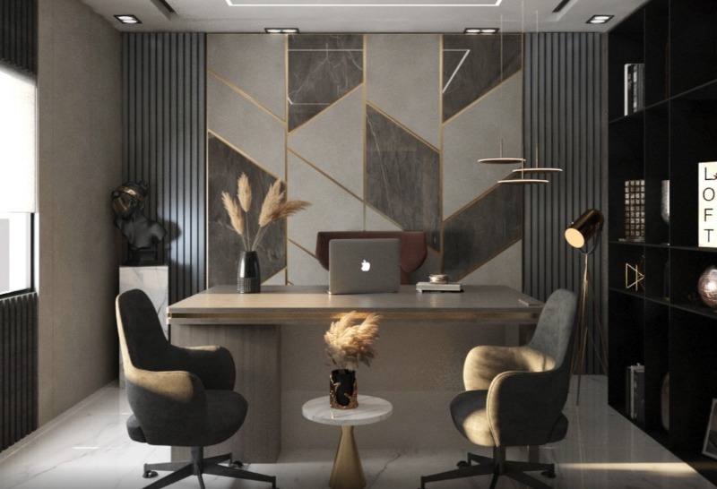 Thiết kế nội thất phòng làm việc giám đốc phong cách châu Âu sang trọng