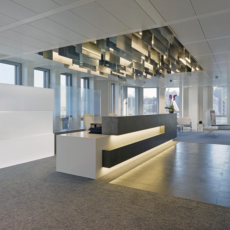 Mẫu thiết kế sảnh văn phòng cực hiện đại, tinh tế