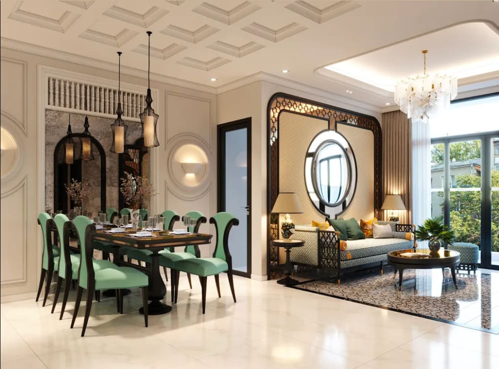 Căn hộ cao cấp phong cách Indochine với gam màu trắng