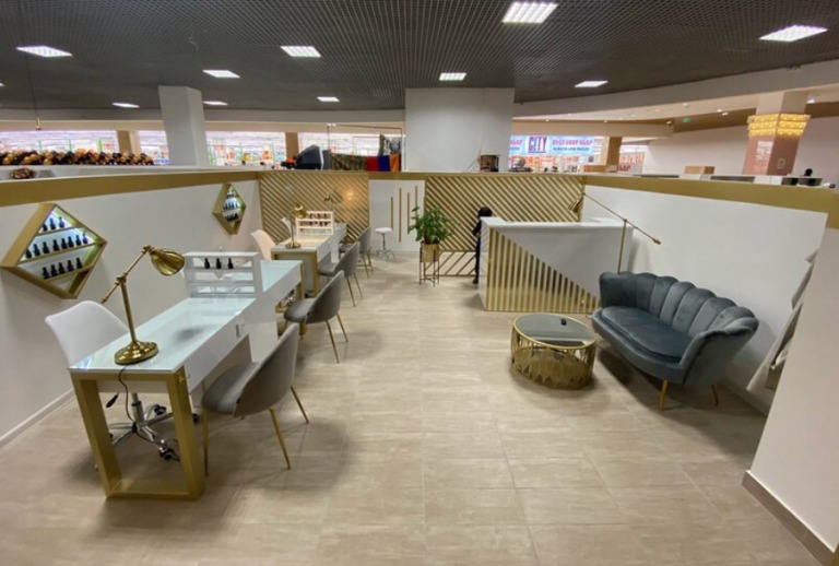 Thiết kế tiệm nail diện tích 40m2 sang trọng