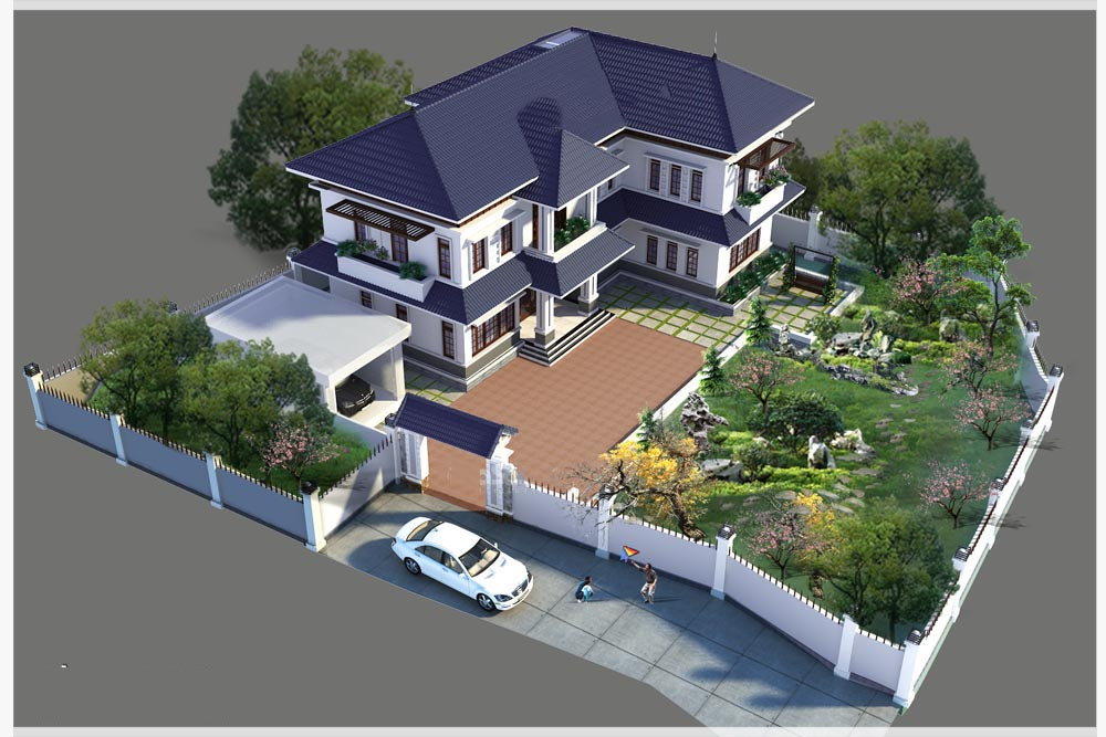 Thiết kế biệt thự nhà 2 tầng kiểu châu Âu
