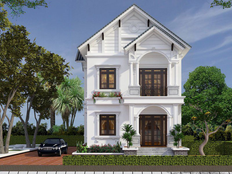 Nhà 2 tầng mái Thái hot nhất 2024