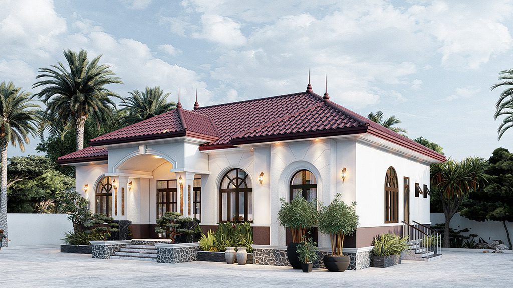 Nhà 1 tầng phong cách tân cổ điển sang trọng