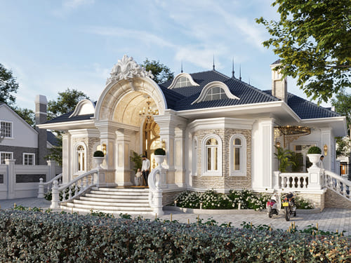 Nhà 1 tầng kiểu Pháp sang trọng