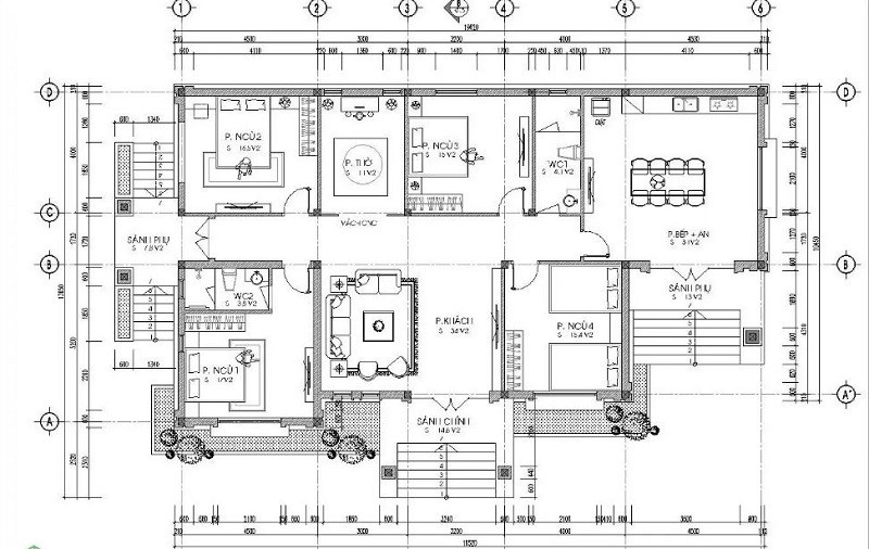 Bản vẽ nhà 1 tầng phong cách Nhật Bản