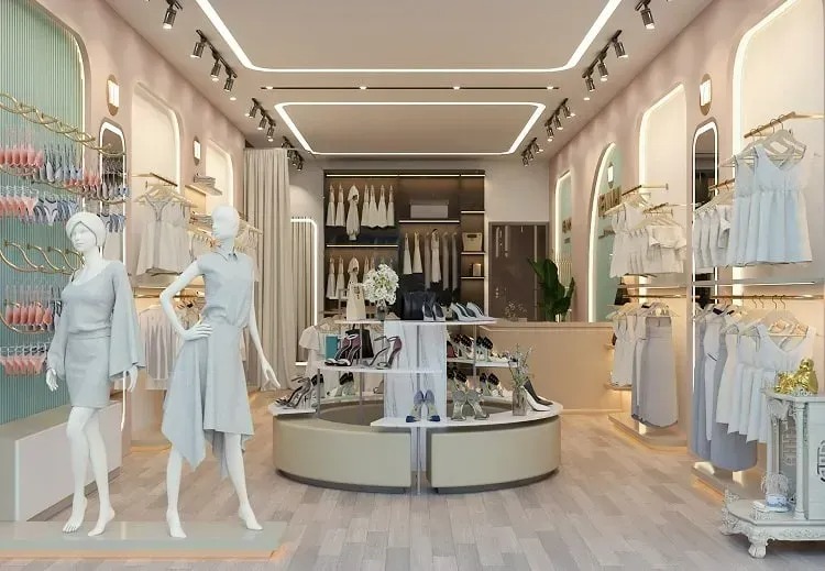 Phong cách thiết kế shop thời trang Luxury