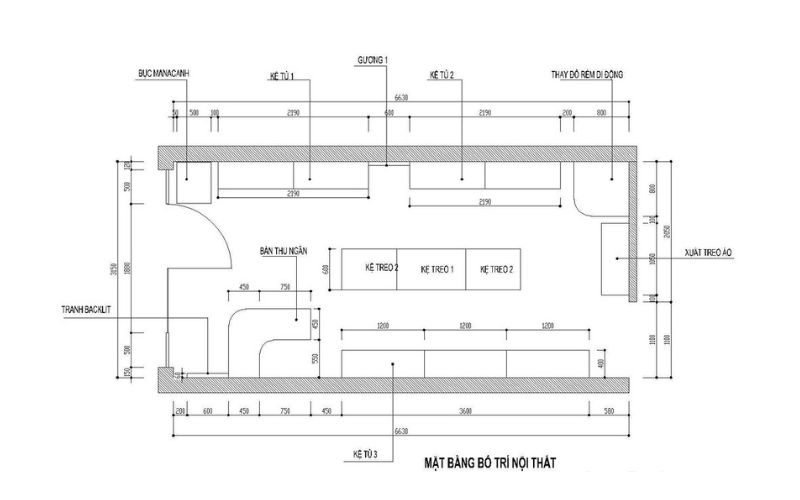 Bản vẽ thiết kế shop thời trang hot nhất 2024