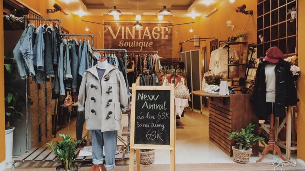 Phong cách thiết kế shop thời trang Vintage