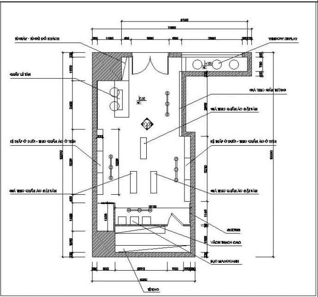 Bản vẽ thiết kế shop thời trang chi tiết nhất