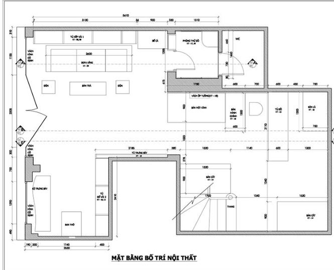 Bản vẽ mặt bằng bố trí shop thiết kế thời trang đẹp bạn nên tham khảo