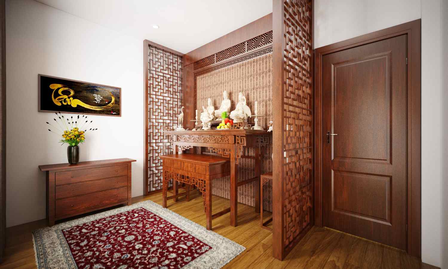 Nhà cấp 4 với phòng thờ riêng