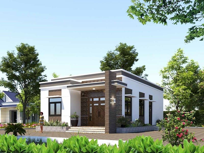 Nhà cấp 4 với mái bằng kiên cố