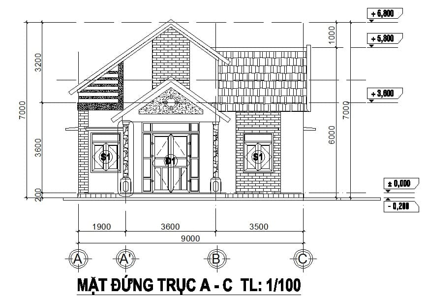 Bản vẽ thiết kế nhà cấp 4 mái Thái không lo lỗi thời