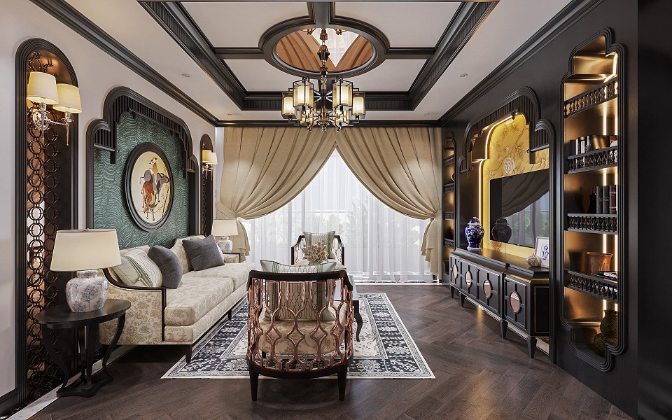 Phong cách nội thất Indochine với chất liệu thiên nhiên