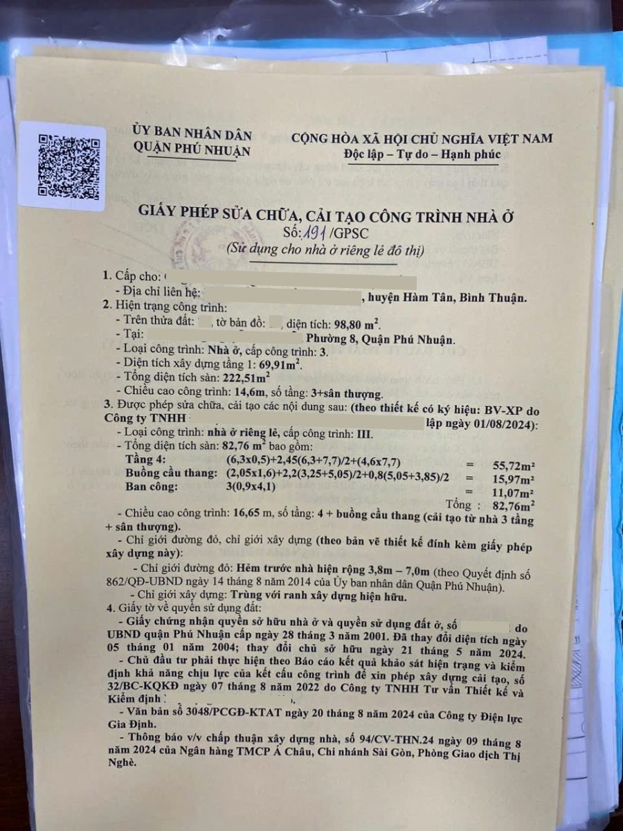 Giấy phép cải tạo công trình nhà ở