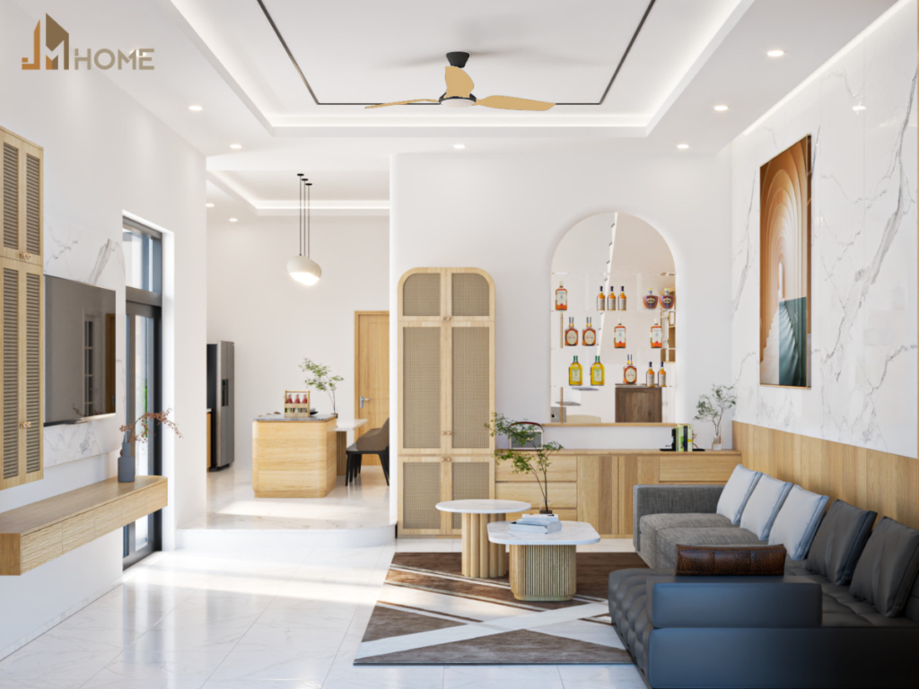 Cải tạo nhà cấp 4 cũ đẹp giá rẻ 2025 13 Tạo sự kết nối trong không gian bằng cách cắt giảm các hệ thống hành lang trong nhà