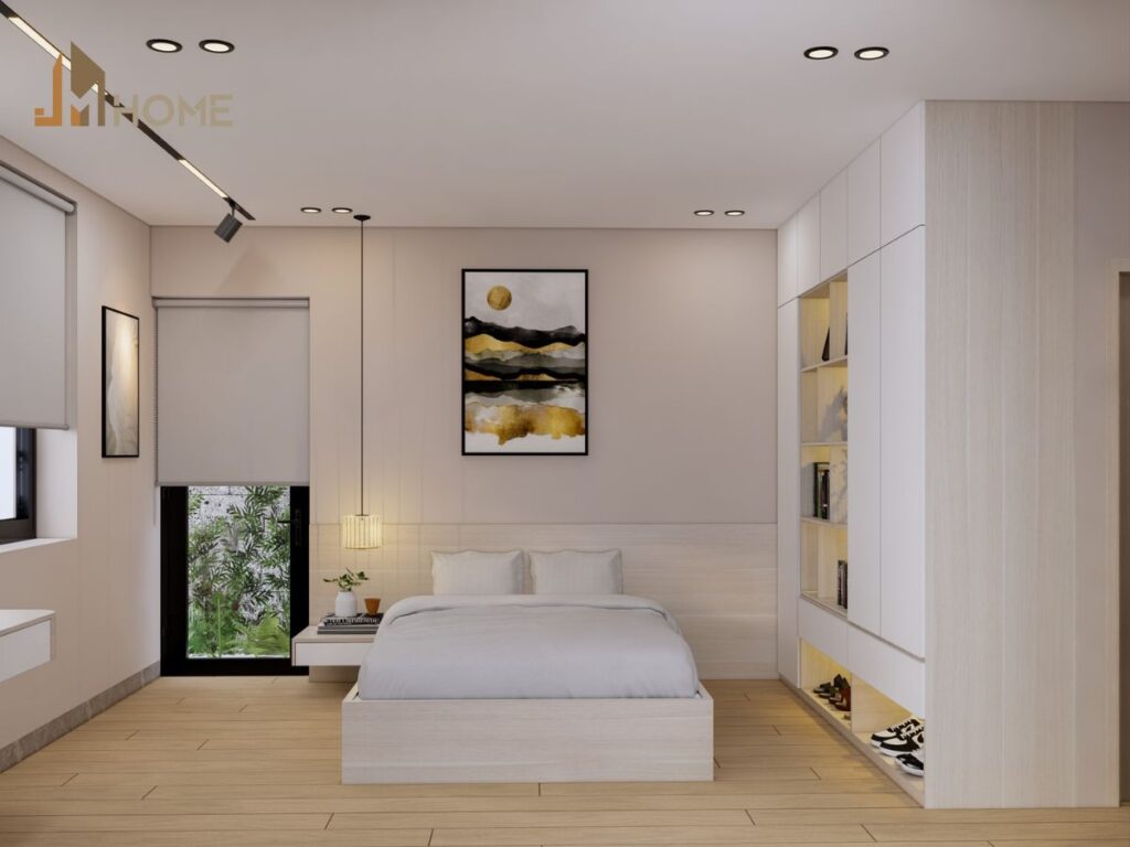 Mẫu cải tạo nội thất phòng ngủ sáng màu 