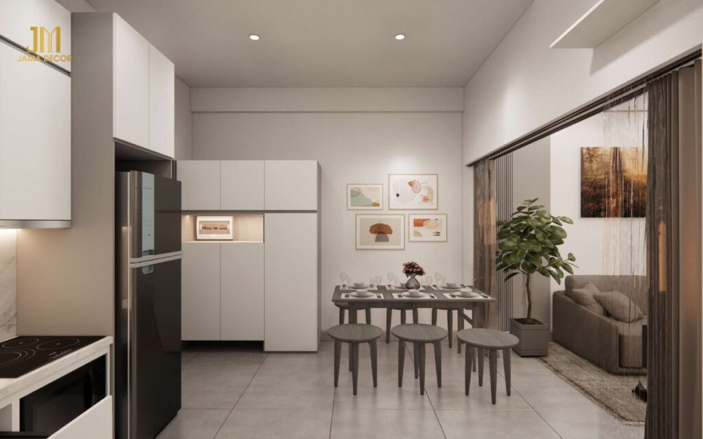  Mẫu thiết kế nội thất phong bếp chung cư 2 phòng ngủ 70m2 hiện đại