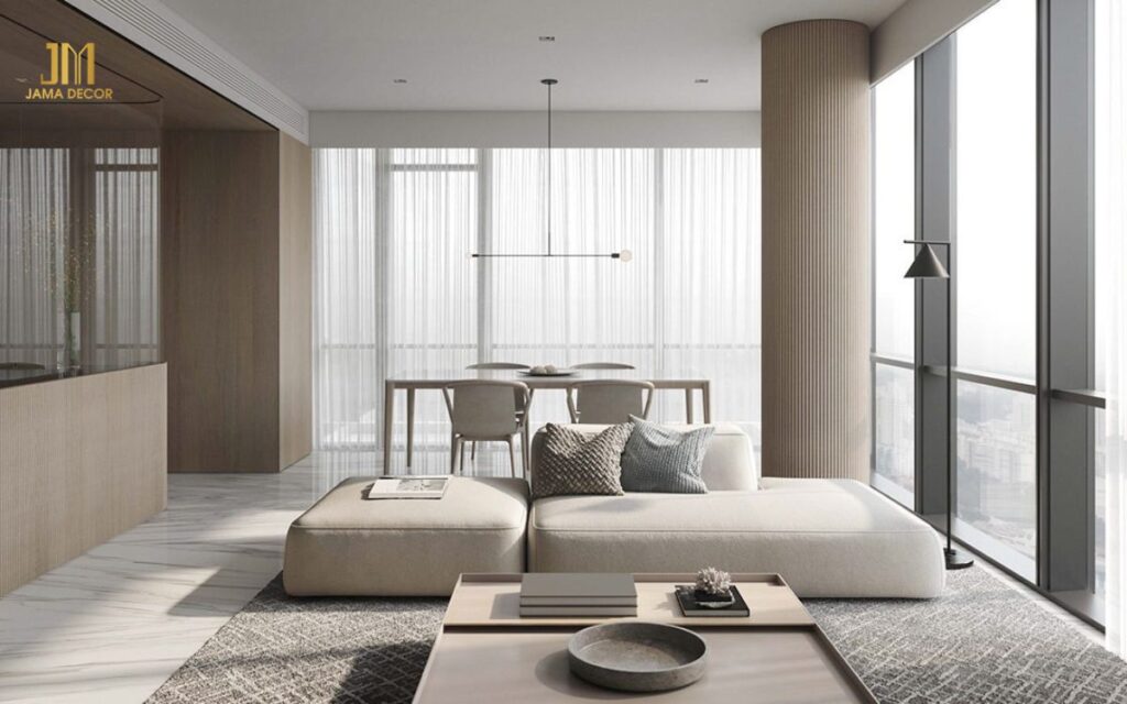 Mẫu thiết kế nội thất chung cư 2 phòng ngủ 60m2 phong cách tối giản tinh tế