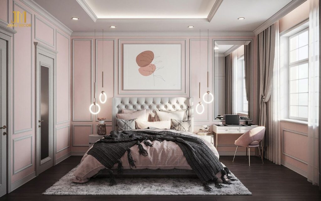 Chọn rèm cửa màu nâu hoặc vàng để tạo cảm giác ấm áp và trang trí bằng các vật dụng cổ điển