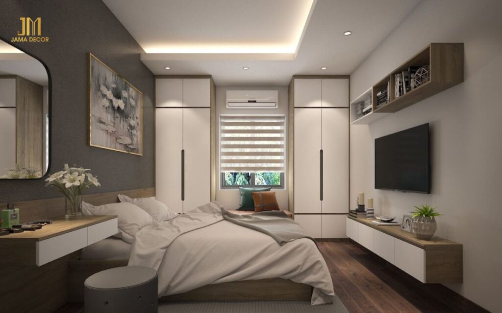 +20 Mẫu thiết kế nội thất cho phòng ngủ 20m2 thông minh 9 3 4