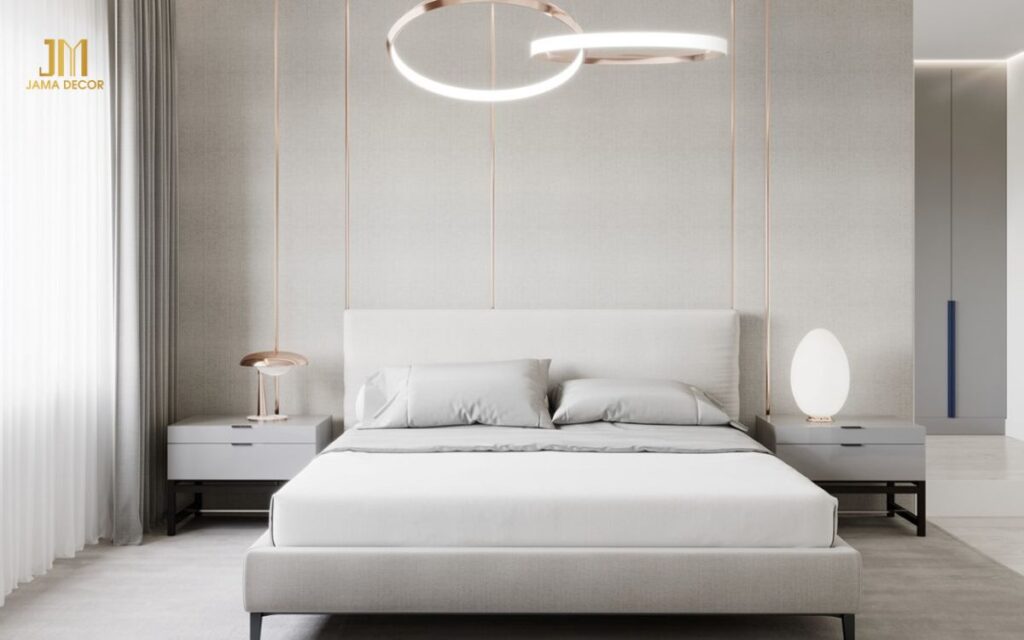 Mẫu thiết kế nội thất cho phòng ngủ 10m2 đẹp màu trắng ngà