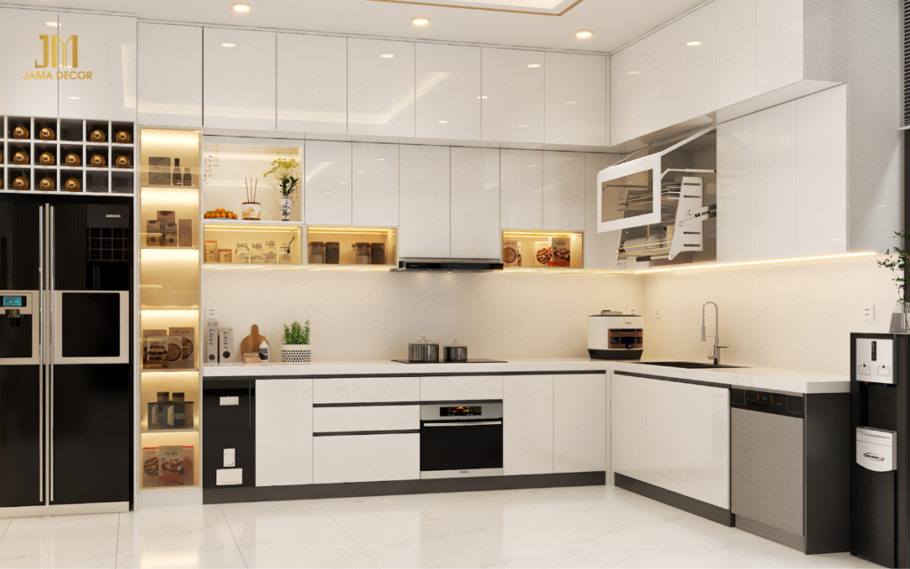 Nội thất có nhiều hộc tủ sẽ giúp tối ưu được không gian cho nhà