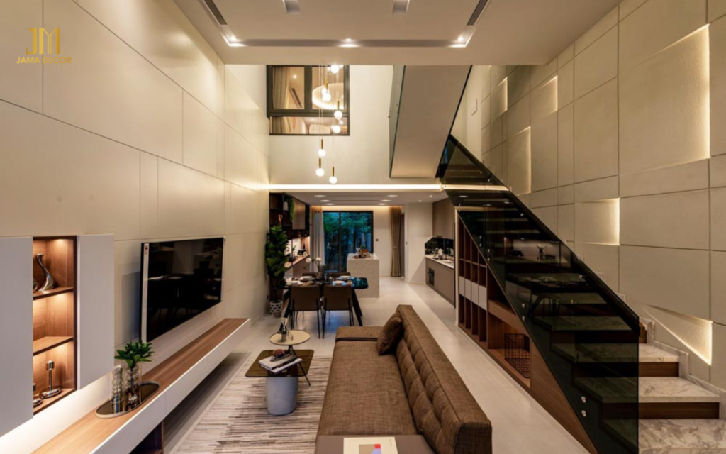 Mẫu cải tạo nhà ống lệch tầng sang trọng