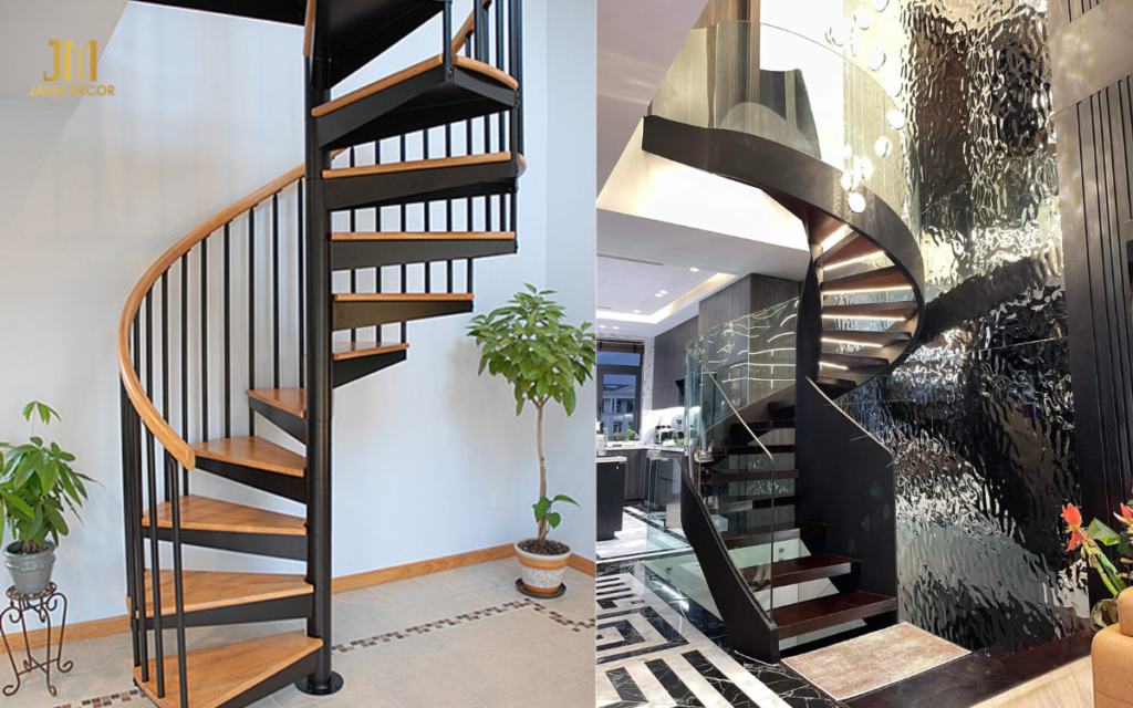 Cầu thang hình xoắn ốc để tiết kiệm diện tích cho nhà