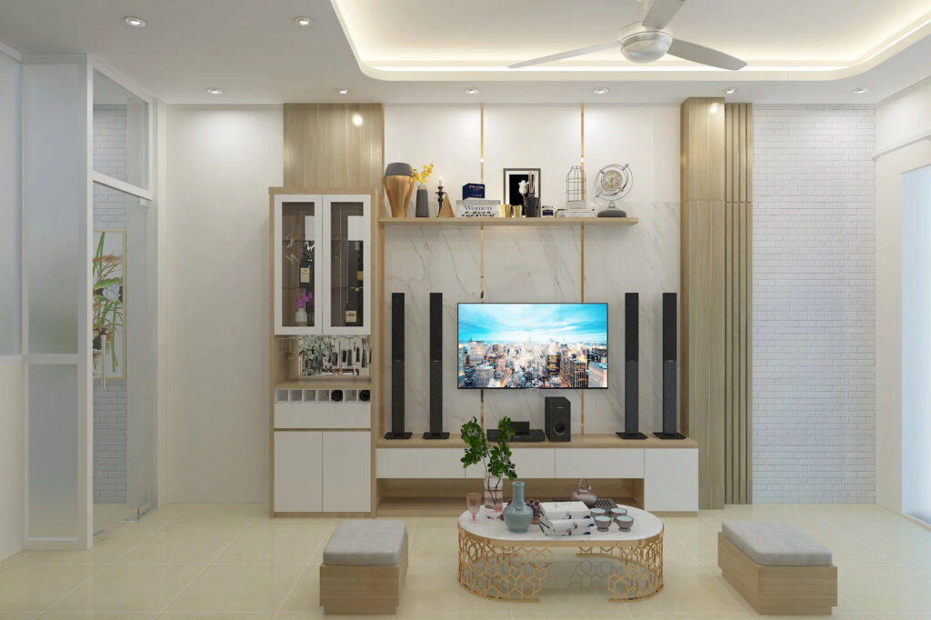 Mẫu cải tạo phòng khách cho nhà 2 ống 2 tầng cũ