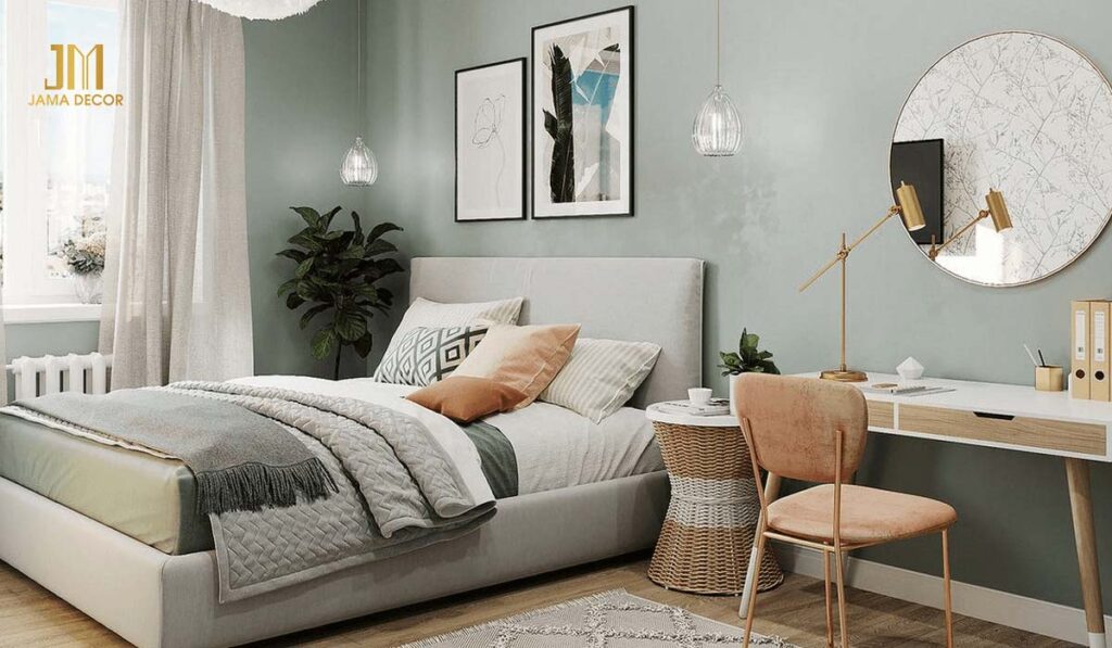 Mẫu cải tạo phòng ngủ với gam màu sắc trẻ trung, tươi mới