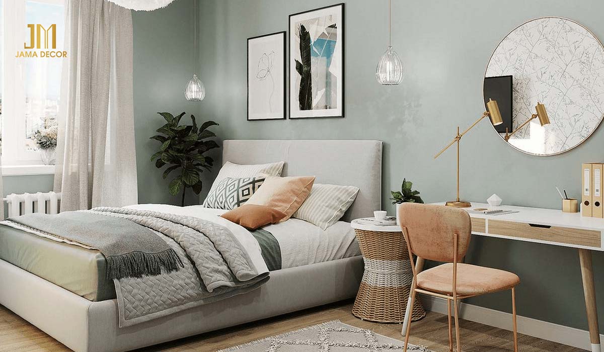 Màu sắc phòng ngủ trẻ trung, tươi mới