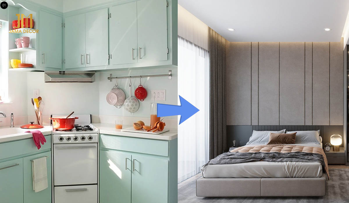 Hoàn toàn có thể chuyển đổi từ phòng bếp thành phòng ngủ