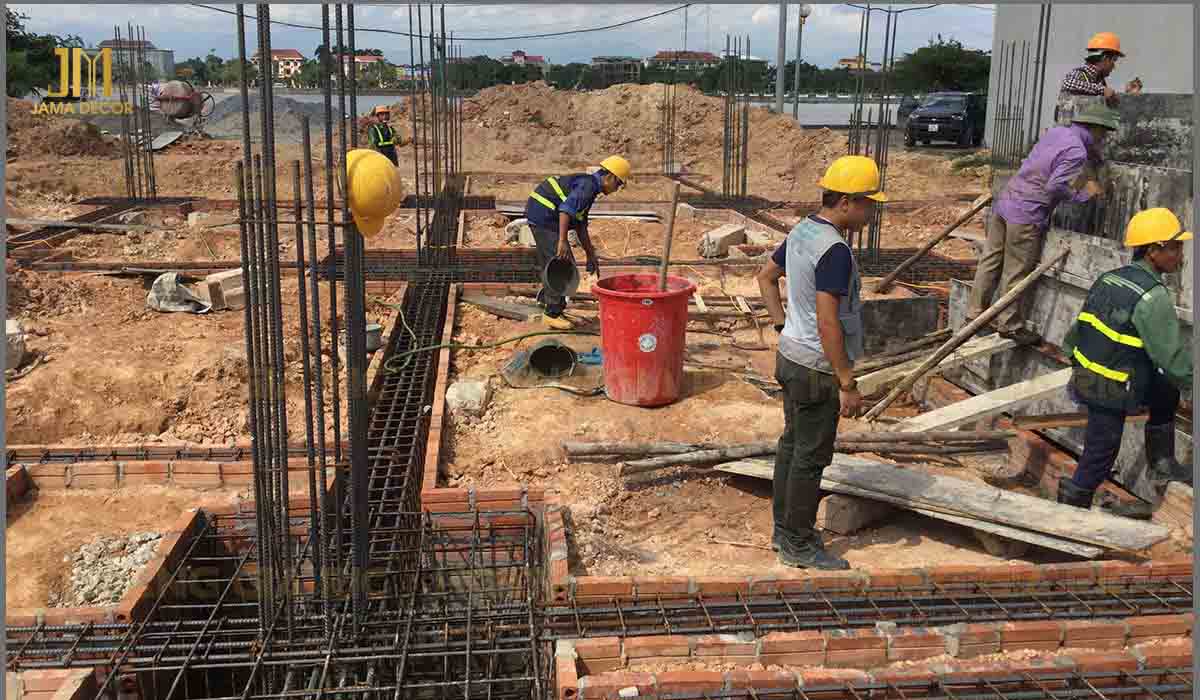 Tiến hành tăng kích thước nền móng để tăng tính bền vững