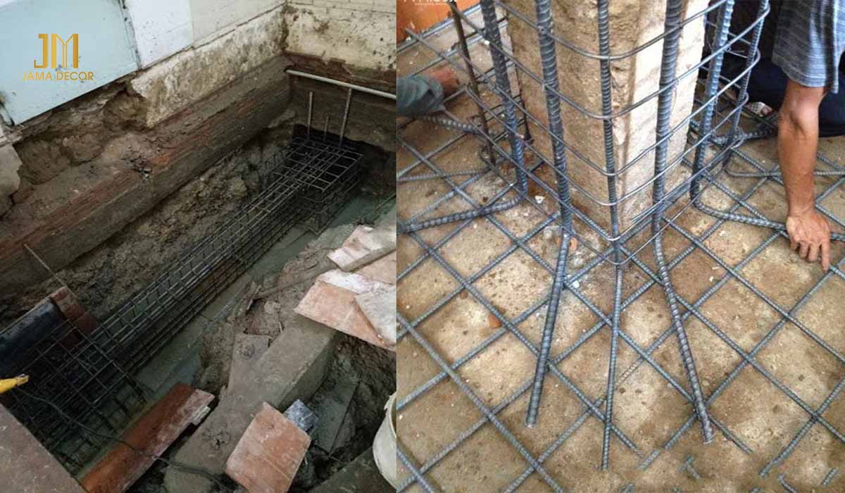 Gia cố móng nhà đơn thành móng băng để tăng khả năng chịu lực