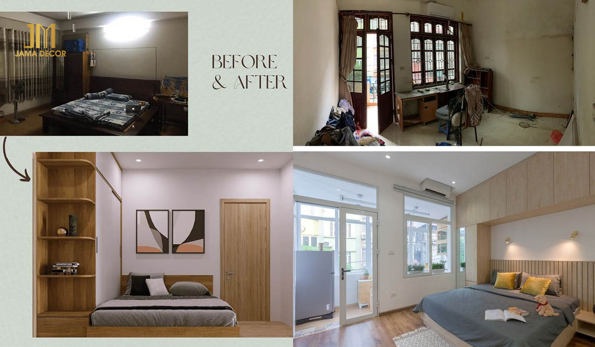 Phòng ngủ được cải tạo rộng rãi, thoải mái hơn