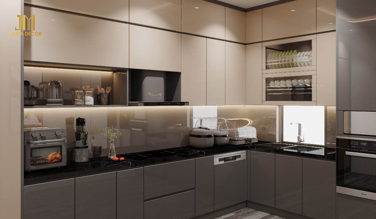 Thiết kế phòng bếp nhiều thiết bị gia dụng thông minh