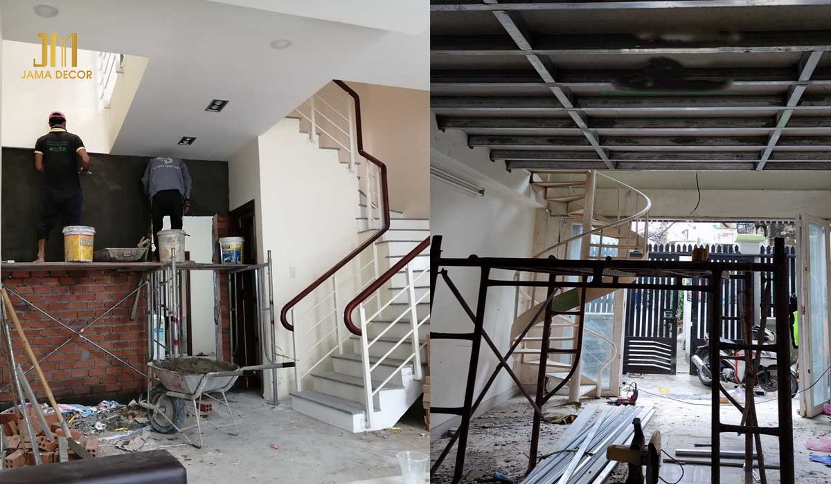 Sửa nhà 1 triệt, 1 lầu nhưng không thay đổi kết cấu