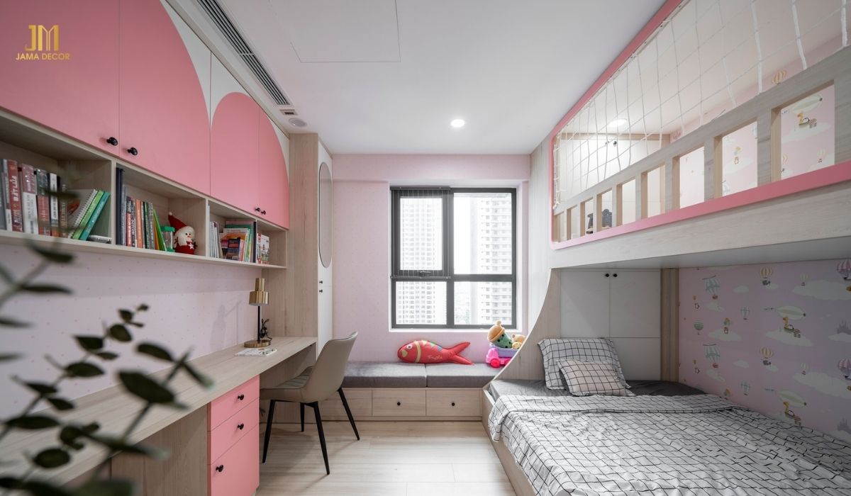 Biết bố trí phòng ngủ hợp lý sẽ có thêm không gian cho bé thỏa sức sáng tạo