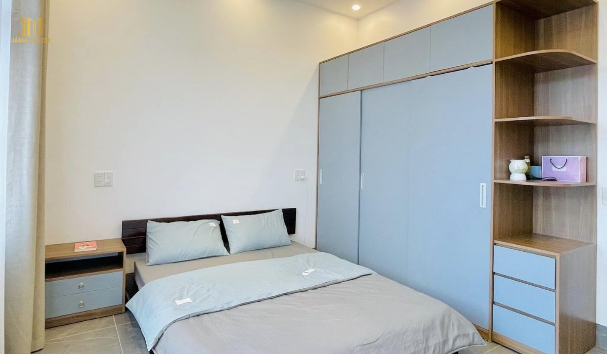 Tủ quần áo gỗ công nghiệp 4 cánh rộng thoải mái đáp ứng nhu cầu lưu trữ